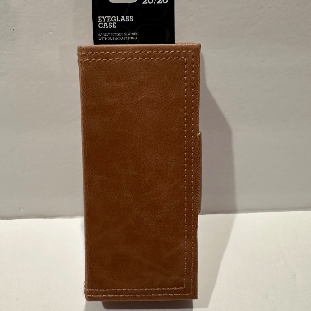 Look 20/20 Leatherette Rectangular Eyeglasses Case. Brown